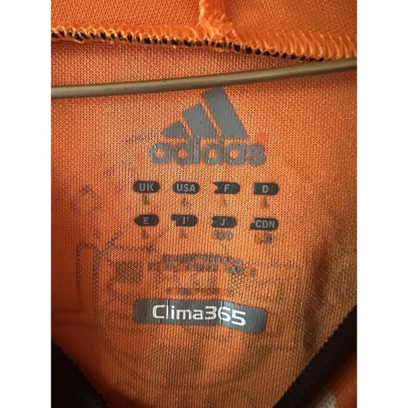 Adidas Shirt Mens Large Orange Black Clima365 Goalie Padded Elbows Soccer - Picture 3 of 3